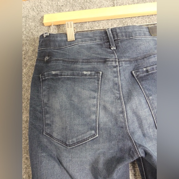 RtA 25 Jeans Skinny Mid Rise Stretch Distressed Dark Wash - Picture 11 of 11